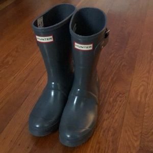 Short Grey Hunter Rain Boots
